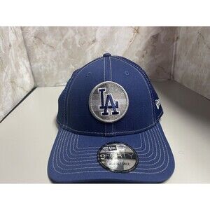 Los Angeles Dodgers Cap MLB New Era 9FORTY Logo Fill Snapback Trucker Hat Blue